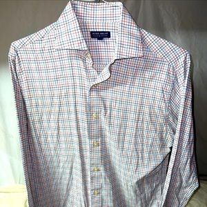 Peter Millar Men’s Medium Colorful Plaid Gingham Long Sleeve Button Up Shirt
